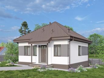 Одноэтажный дом с двумя спальнями и террасой