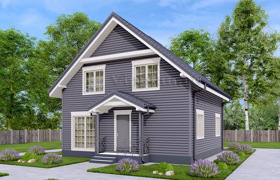 Одноэтажный дом с мансардой, просторной гостиной и шестью спальнями